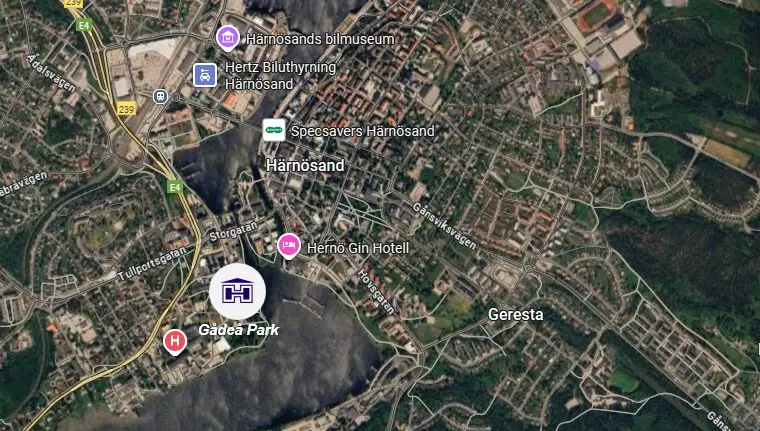 Bild på karta över Gådeå Park