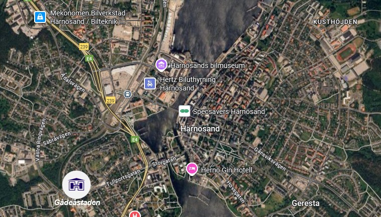 Bild på karta över Gådeåstaden