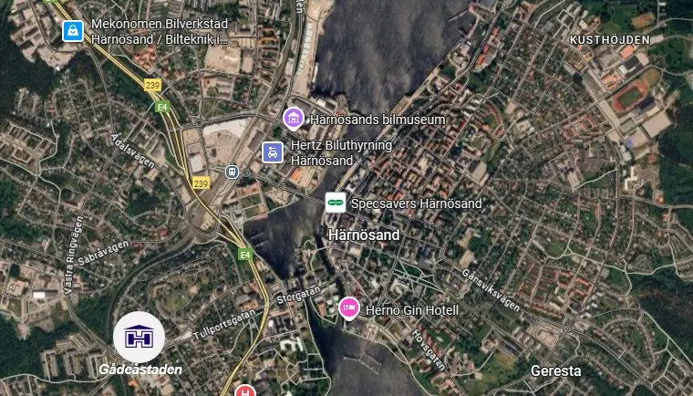 Bild på karta över Gådeåstaden