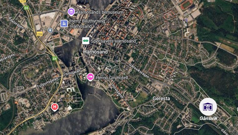 Bild på karta över Gånsvik