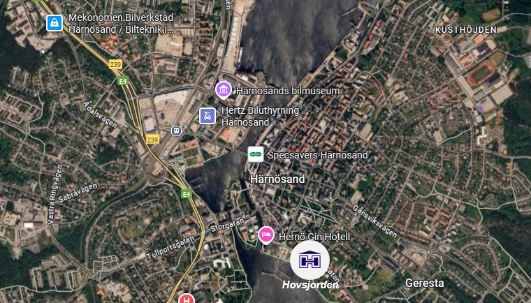 Bild på karta över Hovsjorden