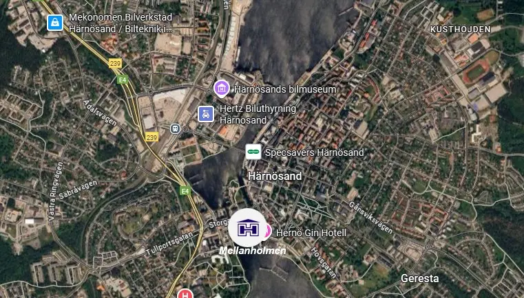 Bild på karta över Mellanholmen