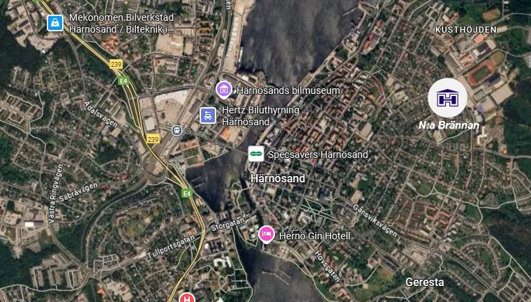 Bild på karta över norra brännan