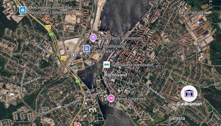 Bild på karta över södra brännan